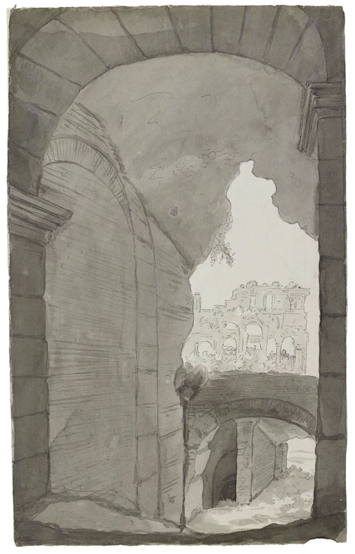 Veduta del Colosseo da un'arcata - Musée des beaux Arts de Dijon